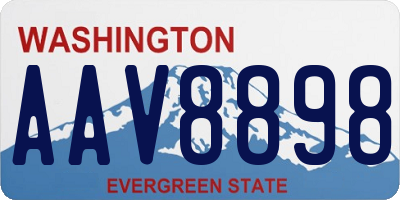 WA license plate AAV8898