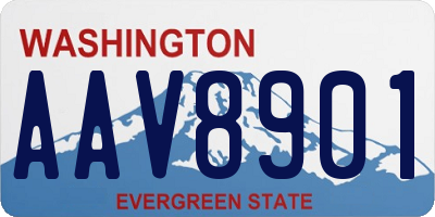 WA license plate AAV8901