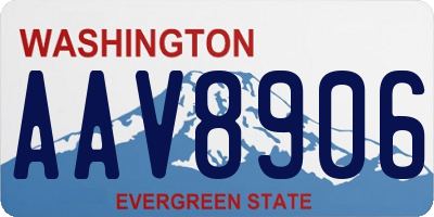 WA license plate AAV8906