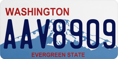 WA license plate AAV8909