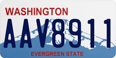 WA license plate AAV8911