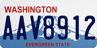 WA license plate AAV8912