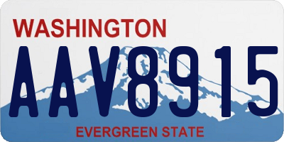 WA license plate AAV8915