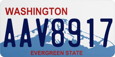 WA license plate AAV8917