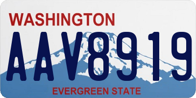 WA license plate AAV8919
