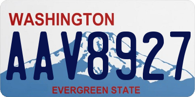 WA license plate AAV8927