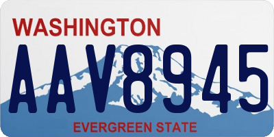 WA license plate AAV8945