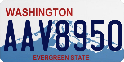 WA license plate AAV8950