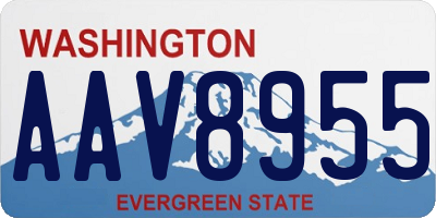 WA license plate AAV8955