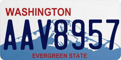WA license plate AAV8957