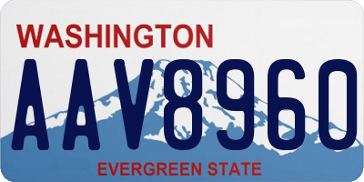 WA license plate AAV8960