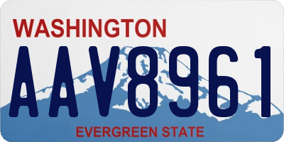 WA license plate AAV8961