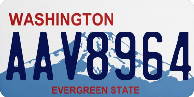 WA license plate AAV8964