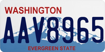 WA license plate AAV8965