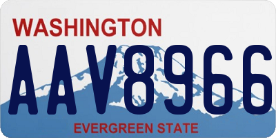 WA license plate AAV8966