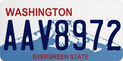WA license plate AAV8972