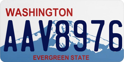 WA license plate AAV8976