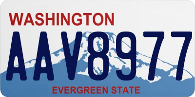 WA license plate AAV8977
