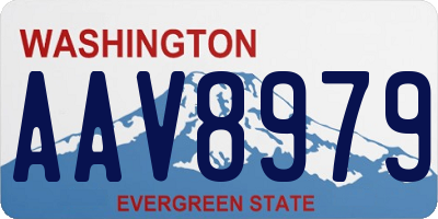 WA license plate AAV8979