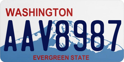 WA license plate AAV8987