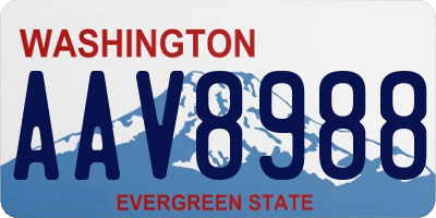 WA license plate AAV8988
