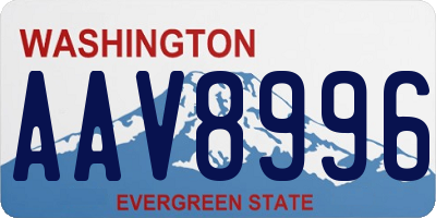 WA license plate AAV8996