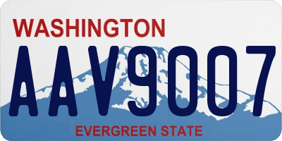 WA license plate AAV9007