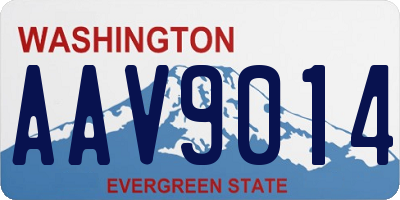 WA license plate AAV9014