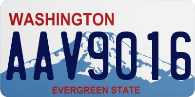 WA license plate AAV9016