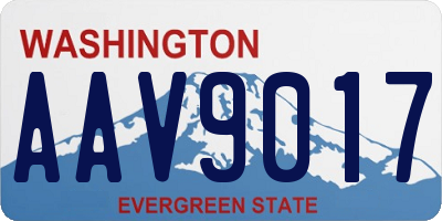 WA license plate AAV9017