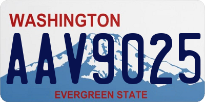 WA license plate AAV9025