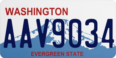 WA license plate AAV9034