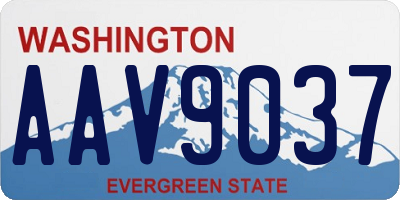 WA license plate AAV9037