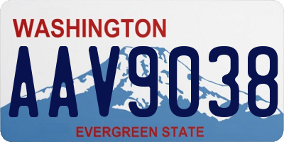 WA license plate AAV9038