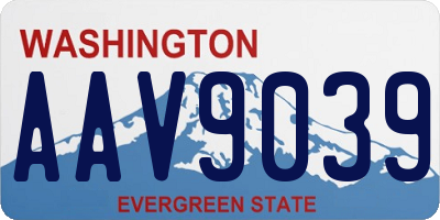 WA license plate AAV9039