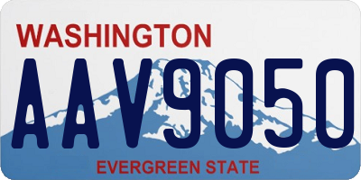 WA license plate AAV9050