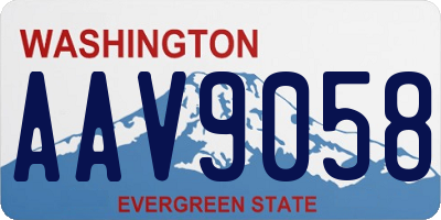 WA license plate AAV9058