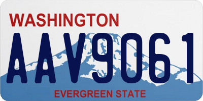 WA license plate AAV9061