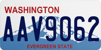 WA license plate AAV9062