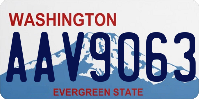 WA license plate AAV9063