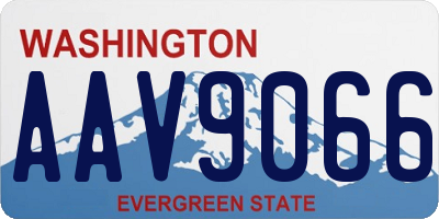 WA license plate AAV9066