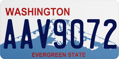 WA license plate AAV9072
