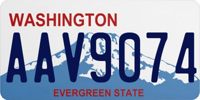 WA license plate AAV9074