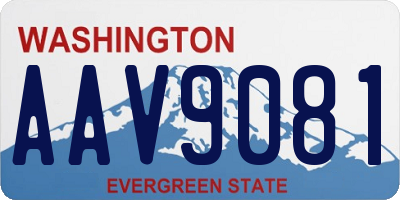 WA license plate AAV9081