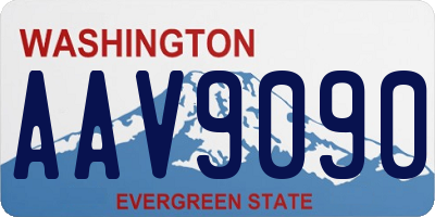 WA license plate AAV9090