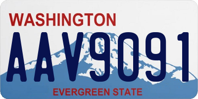 WA license plate AAV9091