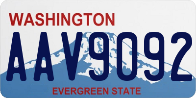 WA license plate AAV9092