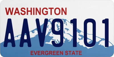 WA license plate AAV9101