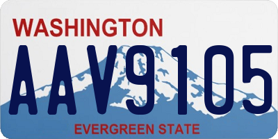 WA license plate AAV9105