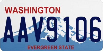 WA license plate AAV9106